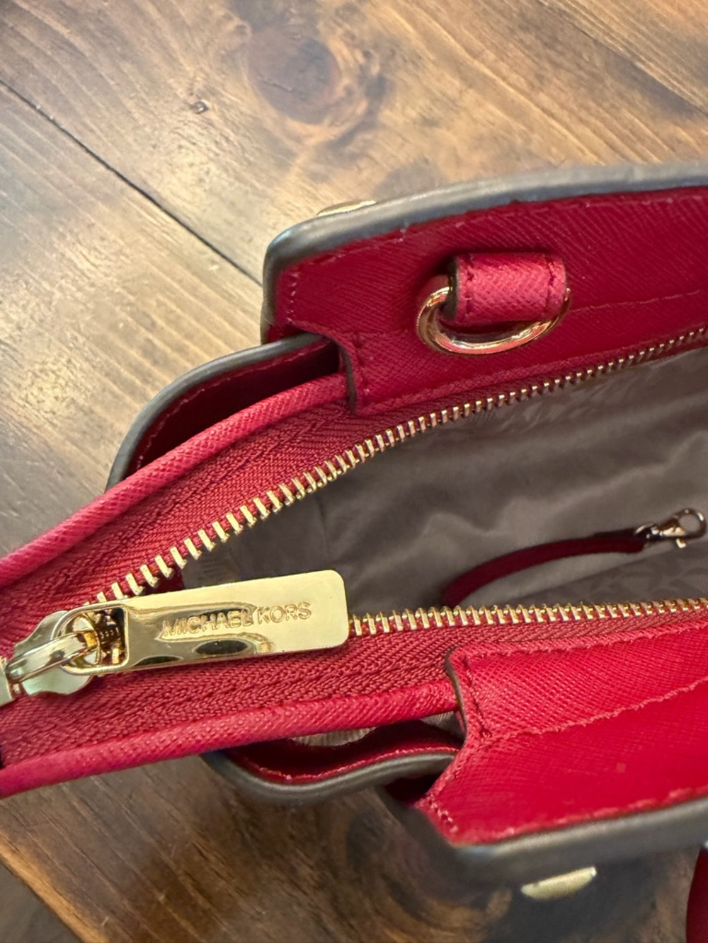 Michael Kors Selma Medium Studded Saffiano Leather Satchel - Picture 5 of 12